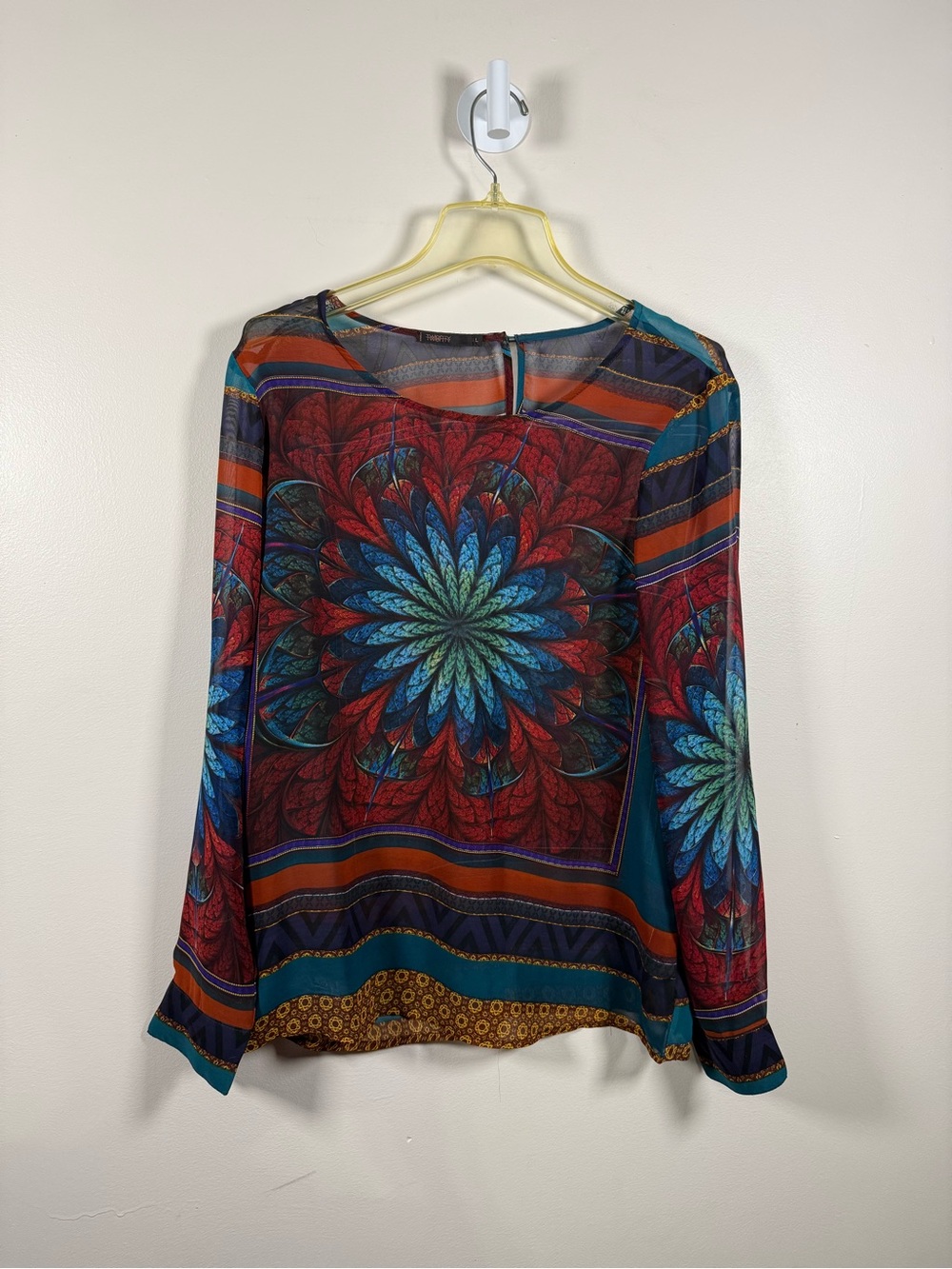 Twenty Multicolor Floral Medallion Long-Sleeve Top